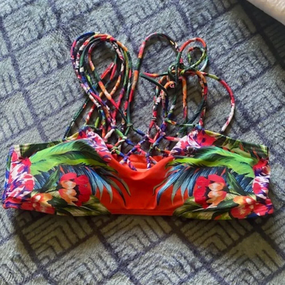 Braided multi-strap bikini top